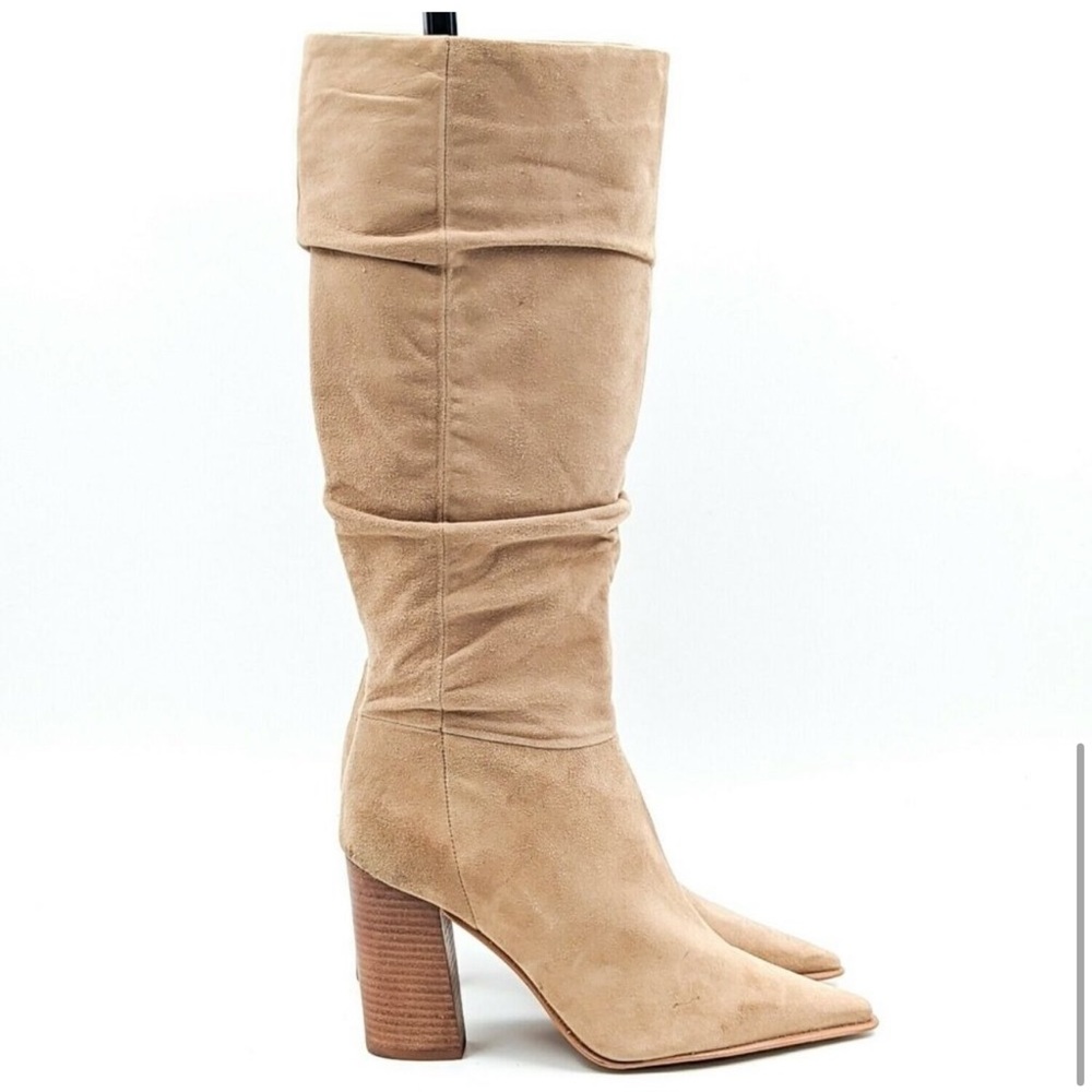 Vince Camuto Derika2 Woman Truffle Taupe Leather Knee High Boots size 8.5M EUC